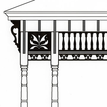 Medallion used between Porch Posts