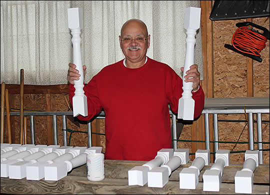 Porch Photo - Close-up painted Notched Balusters