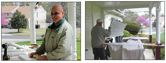 Porch Photo - Balustrade sections being built