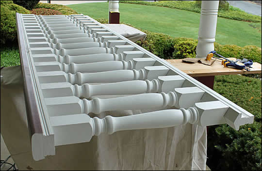 Porch Photo - Close-up of assembled Balustrade Section