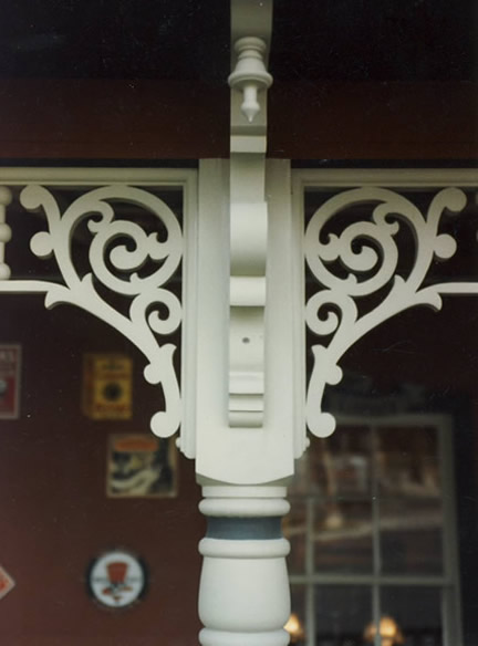 Trim at top of Post Close-up - Porch Photo