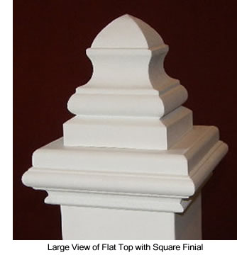 Large View of Flat Top with Square Finial Cap
