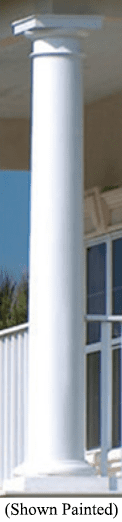 Round Tapered Columns shown with Tuscan Base and Cap