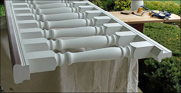 Side view of Rails installed in Balustrade section