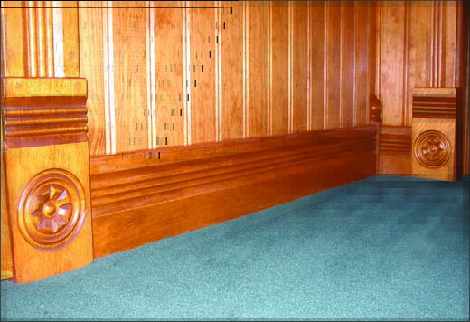 Baseboard installed with Base Block and Corner Post