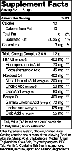 Triple Omega Complex 3-6-9 - 90 Enteric Coated Softgels