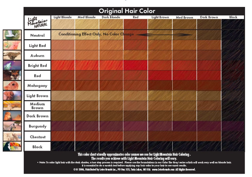 henna color chart