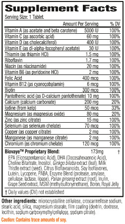 Biovaye Supplement Facts