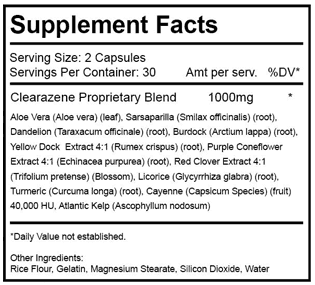 Clearazene Ingredients
