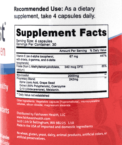 OvaBoost Supplement Facts