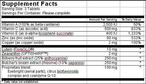 Clinically Researched Ingredients of Diamond Eye Health
