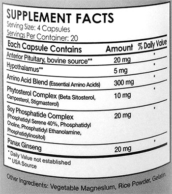 GHR Supplement Facts