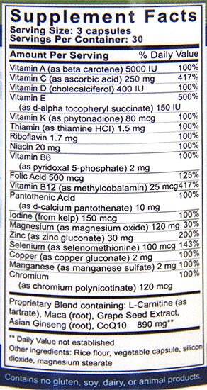 FertilAid For Men Ingredients