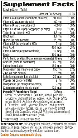 Pavaxin Supplement Facts