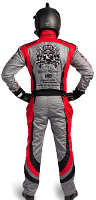 Pyrotect Auto Custom Driving Suits back view style 6