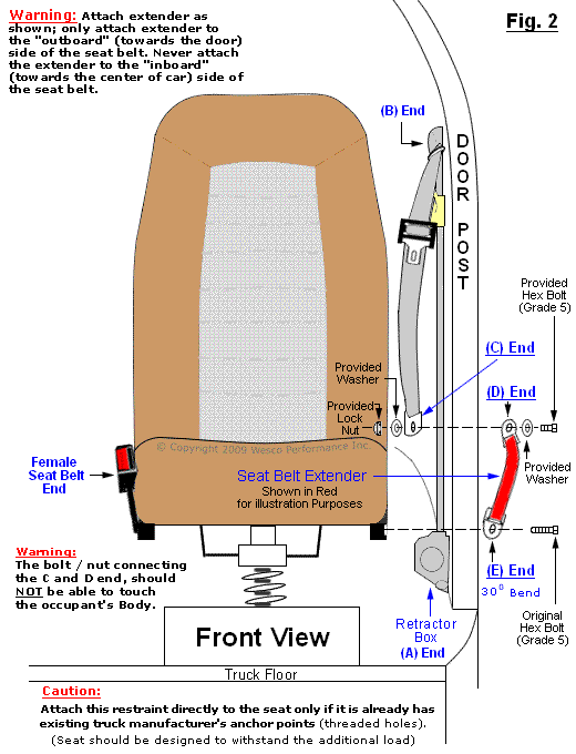 Semi-Truck Seat Belt - Air Ride Seat Belt