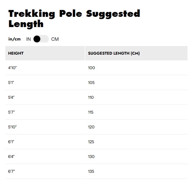 black diamond size chart