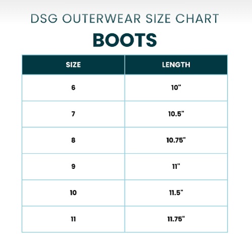 DSG Size Chart