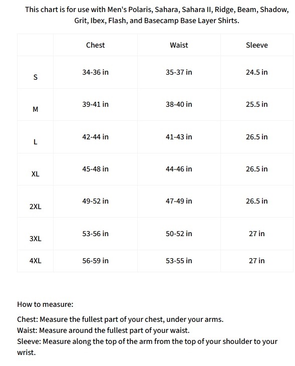 gobi heat size chart