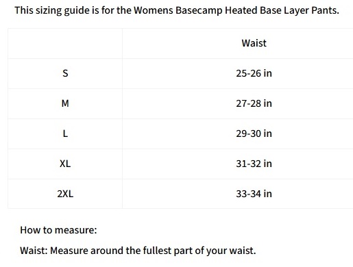 gobi heat size chart