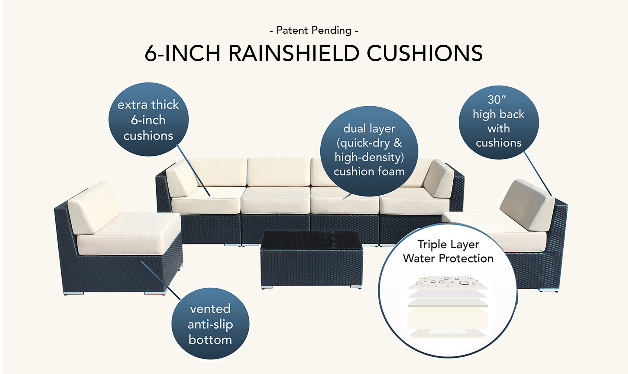 Outdoor Cushion Cushion Cover Ohana Depot Replacement Cushions