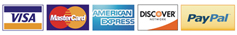 Visa Mastercard American Express Discover PayPal