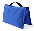 filled saddle sandbag blue