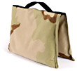 filled saddle sandbag desert camo