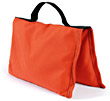 filled saddle sandbags orange