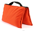 filled saddle sandbags orange