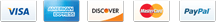 We accept Visa, Amex, Discover, MasterCard, PayPal