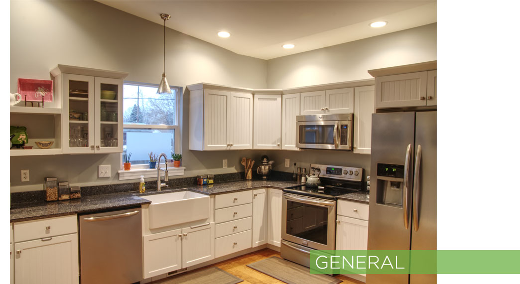 General ambient lighting in a kitchen