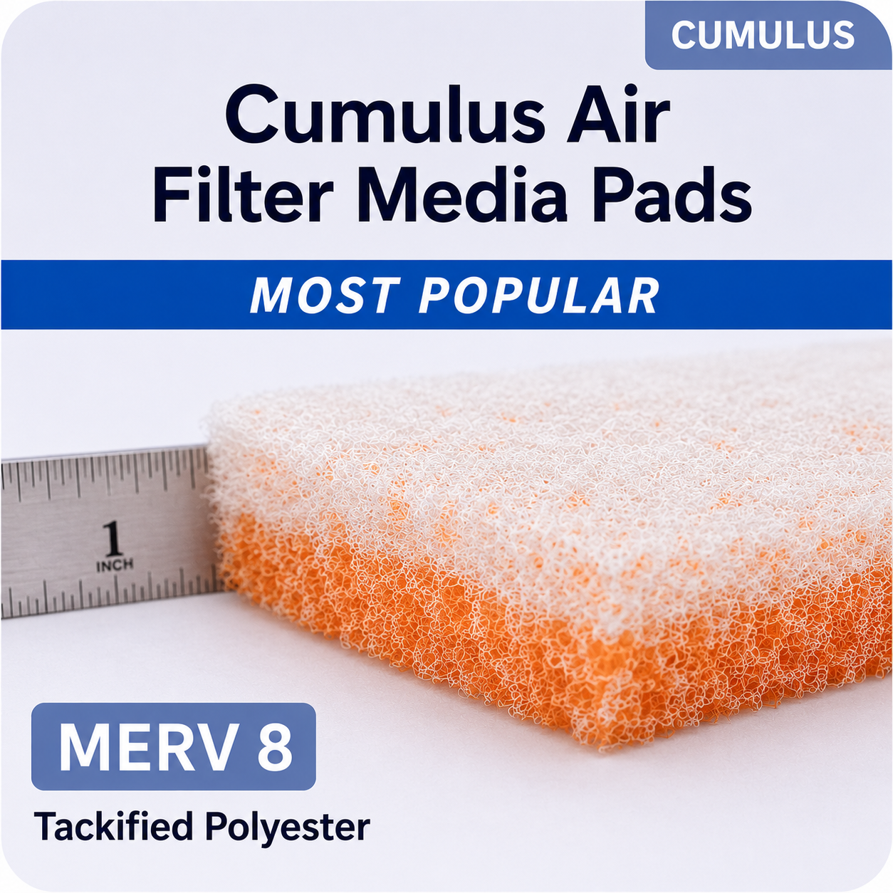 MERV 8 standard air filter media pad cut to size