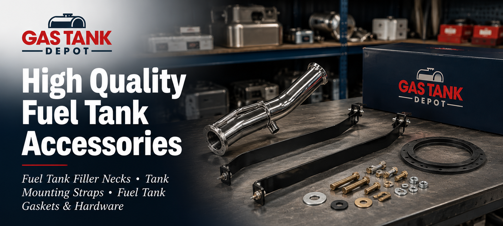 Fuel Tank Accessories, Filler Necks, Straps, Hardware Fuel Tank Accessories, Filler Necks, Straps, Hardware