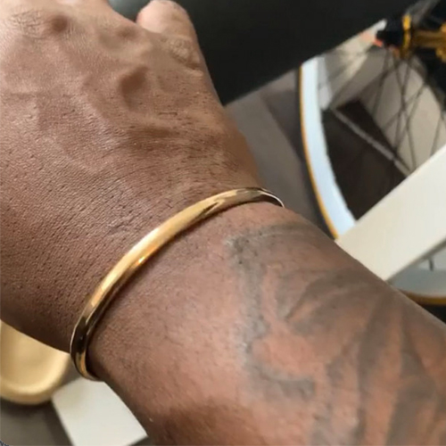 Gold filled heavy gauge cuff by string of jewels