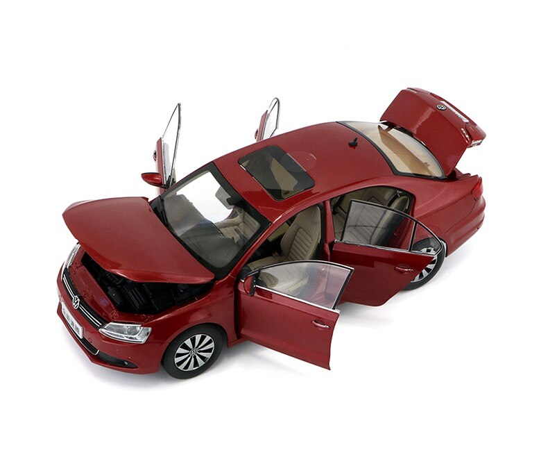 1:18 Diecast Model for Volkswagen VW Sagitar 2012 Euro Jetta MK6 Red Alloy Toy Car Miniature Collection Gifts