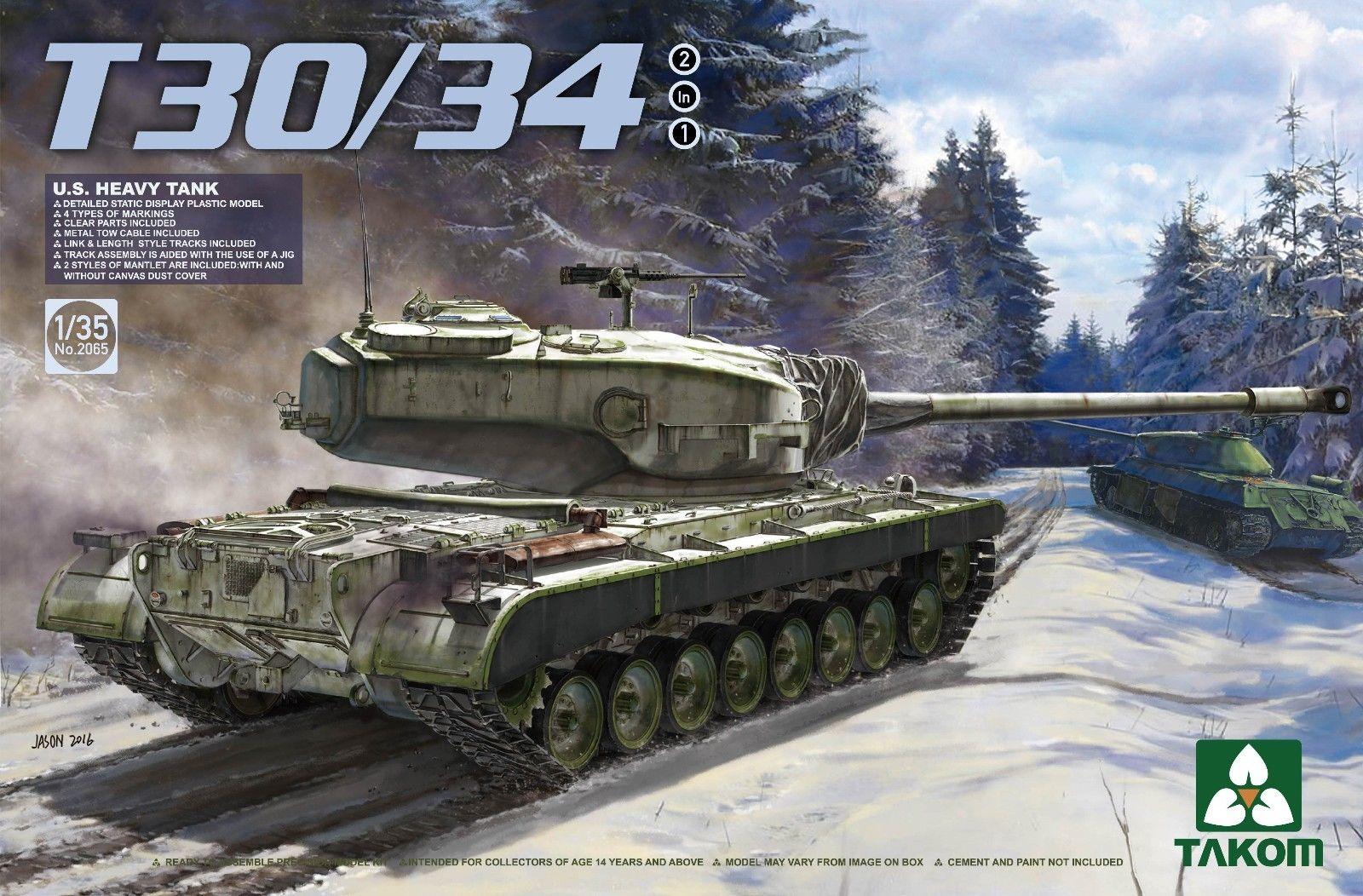 Takom 1/35 2065 US Heavy Tank T30/34, (scale model kits, scale model