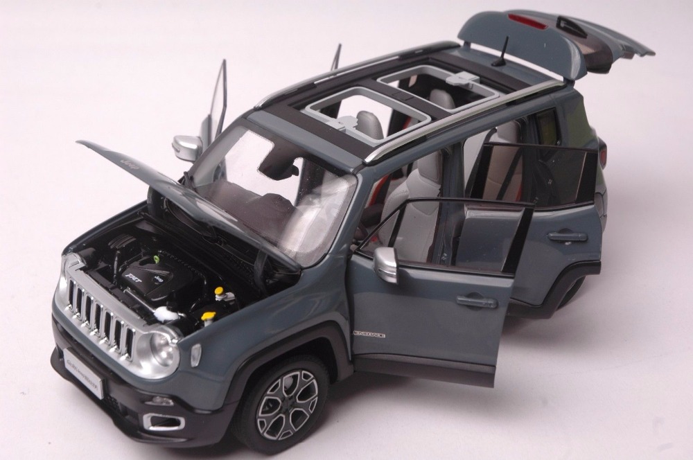 1:18 Diecast Model for Jeep Renegade 2016 Gray SUV Alloy Toy Car Miniature Collection Gift (Alloy Toy Car, Diecast Scale Model Car, Collectible Model Car, Miniature Collection Die-cast Toy Vehicles Gifts)