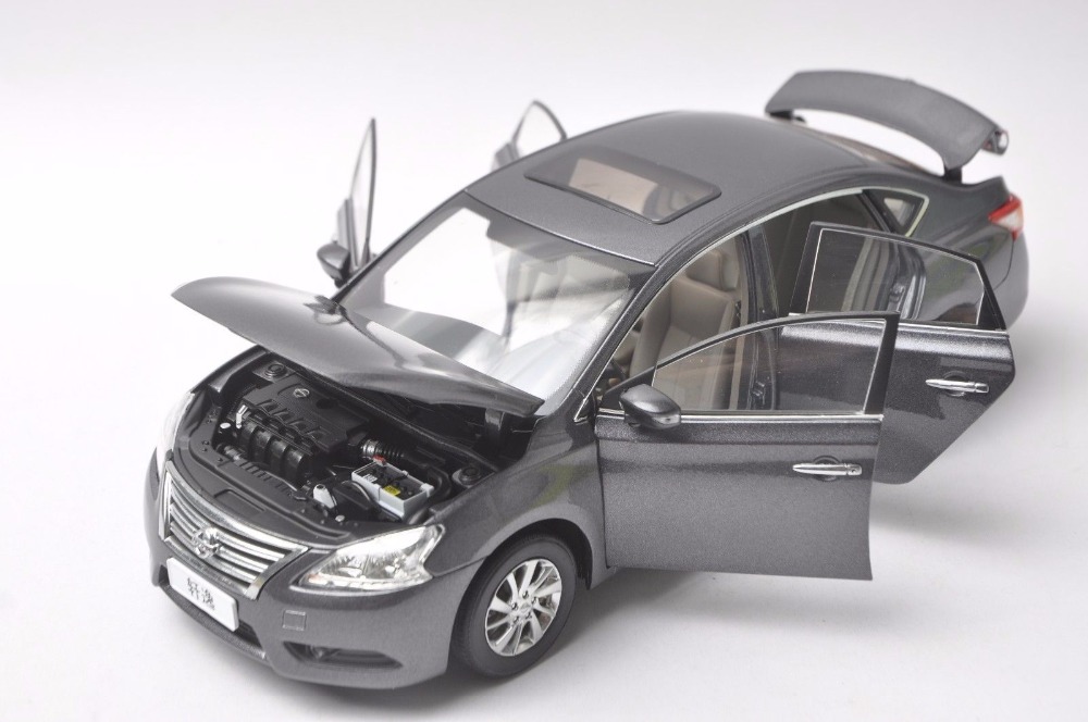 118 Diecast Model for Nissan Sylphy Gray Alloy Toy Car Miniature