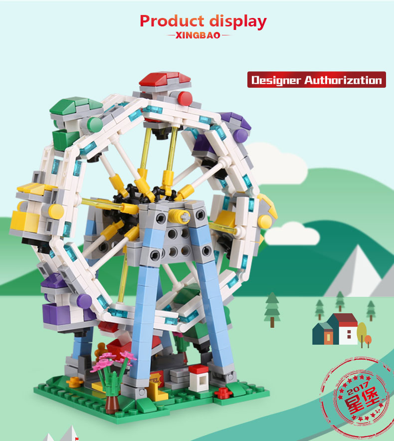 XINGBAO 01106 Ferris Wheel Building Bricks Toy Set MOC Custom Brick 