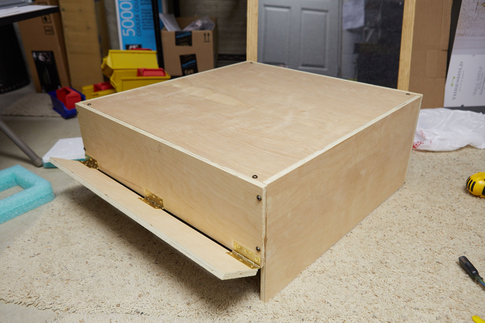 UV Curing rig using Solacure lamps, outside with door open