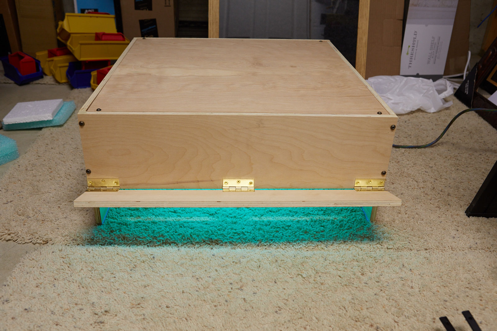UV Curing rig using Solacure lamps, power on