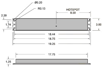 Dimensions for UV Cure ballast