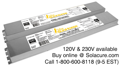 Sunhorse ballasts for uv curing and growing lights for plants