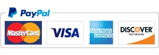 We accept PayPal, Visa, MasterCard, Amercian Express, and Discover