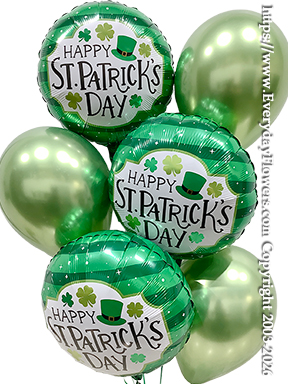 St Patrick's Day Balloon Bouquet +$25