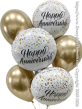 Happy Anniversary Gold Balloon Bouquet CBB355 +25