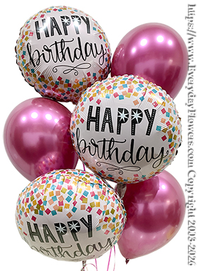 Birthday Pink Confetti Bouquet CBB426 +$25