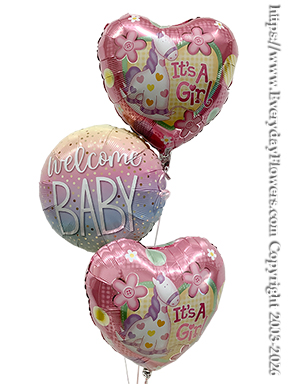 Baby Girl Foil Balloons CBB56 +$15