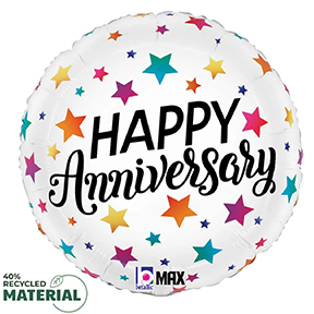 Happy Anniversary Colorful Stars +$6